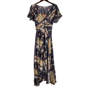 ATL ABEL THE BLUE Women’s Blue Floral Maxi Dress Size S Casual Lightweight